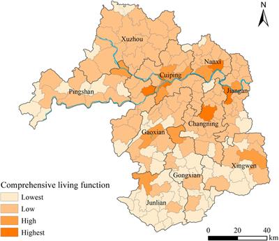 Research on multilevel evaluations and zones of territorial spatial functions in Yibin, China